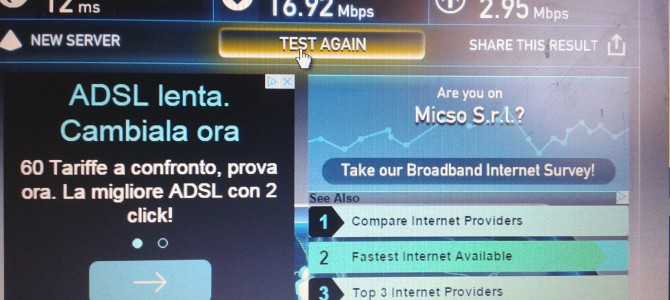 Micso WADSL a 20 Mega…primi speedtest